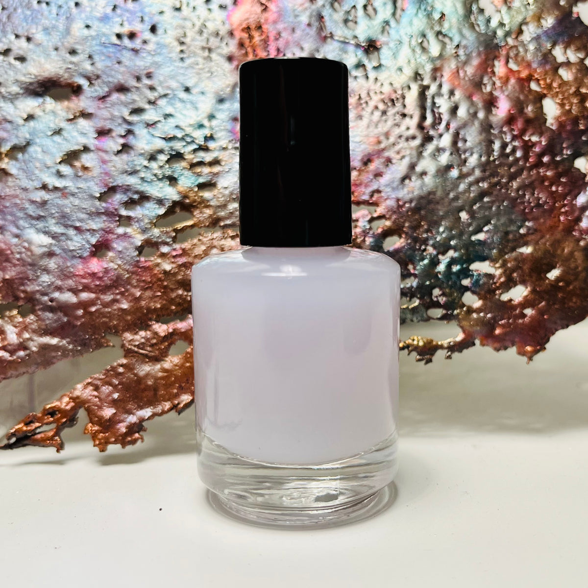 【MHT】Enamel Nail Polish Pendant Top Arctic Dreams: Blushing Snow (P173) - Pink Clear Iridescent